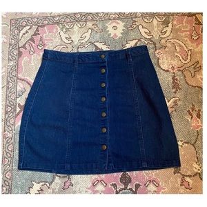 Button up denim skirt